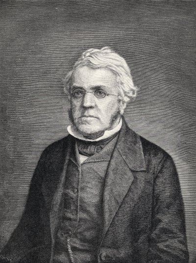 Porträt von William Makepeace Thackeray, graviert von W.B. Closson nach einem Daguerreotyp von Brady während Thackerays Reise nach Amerika, aus 